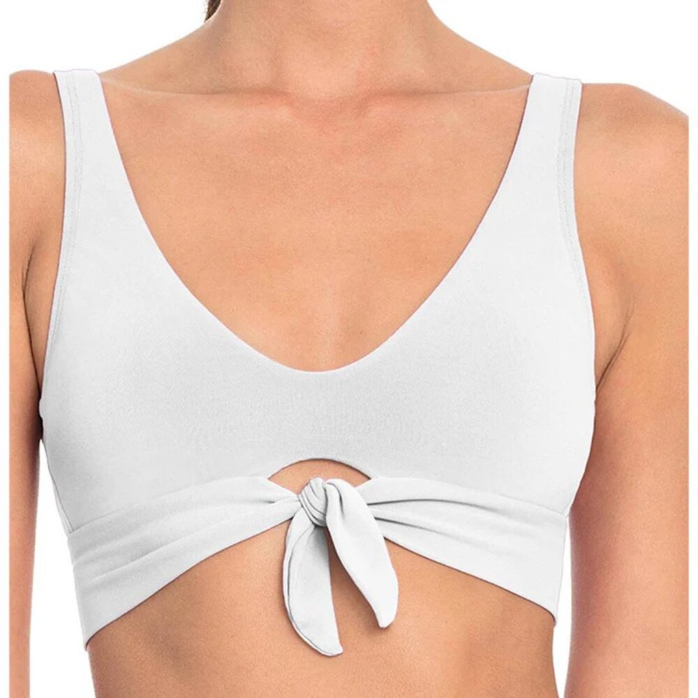 NWT Ava Over Shoulder Bikini Top by Robin Piccone XS White